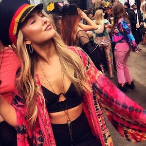 Tie dye kimono style wrap cardigan